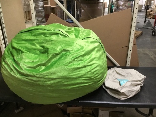 Large Lime Green Foam Bean Bag - E-Comm Return, Appears New - Lot 645