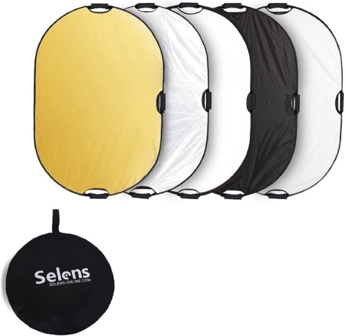 Selens 5-in-1 60x80 Inch Large Oval Reflector with Handle, 5-in-1 Collapsible for Photography Photo Studio Lighting & Outdoor Lighting. NEW - Lot 673