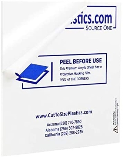 SOURCEONE.ORG Premium 1/8 th Inch Thick Acrylic Plexiglass Sheet, 12" x 24". Appears New - Lot 678