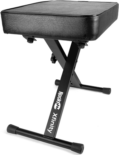 RockJam KB100 Adjustable Padded Keyboard Bench, X-Style, Black. Appears New - Lot 679