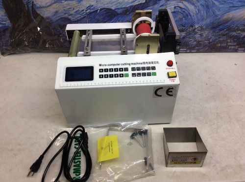 Automatic Heat-shrink Tube Cutting Machine Cold Pipe Textile Ribbon Cutter 350W. Powers On. Is Stuck in "Error" Mode. - Lot 728