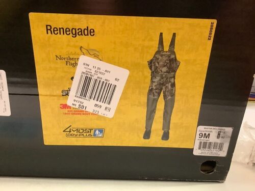 Northern Flight Renegade Men's Waders 9M, Appears New - Lot 130