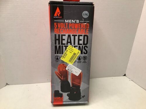 Action Heat Men's 5 Volt Rechargable Heated Mittens, L/XL, Appears New - Lot 195
