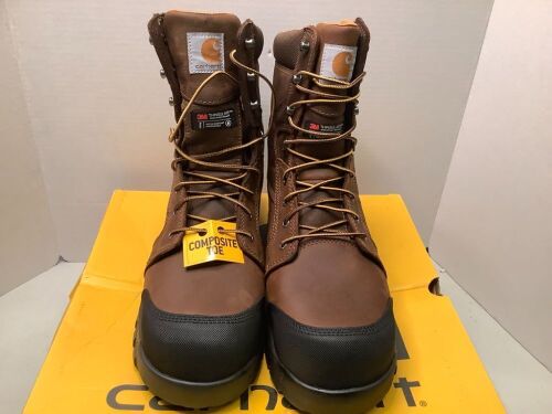 Carhartt Men's 8 Inch Rugged Flex Waterproof Insulated Work Boot, 12, Appears New - Lot 213a