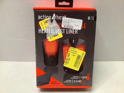 Action Heat 5 Volt Rechargeable Heated Vest Liner, L/XL, Appears New - Lot 258
