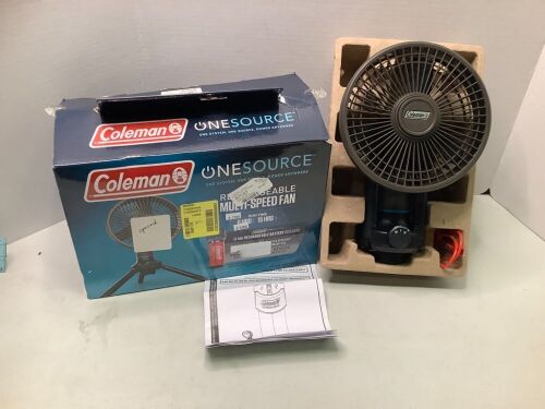 Coleman Recharchable Multi-Speed Fan, Appears New - Lot 304