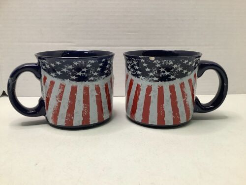 Lot of (2) Americana Mugs, Small Chip on top, Ecommerce Return - Lot 412