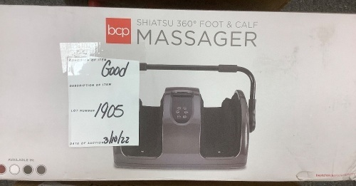 Reflexology Shiatsu Foot Massager w/ High-Intensity Rollers, Remote Control - Lot 1905