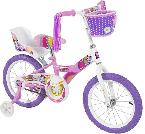 16" Kids Flower Princess Bike W/Training Wheels & Basket - Lot 1983