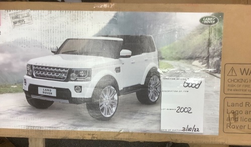 12V 2-Seater Licensed Land Rover Ride-On w/ Parent Remote Control - Lot 2002