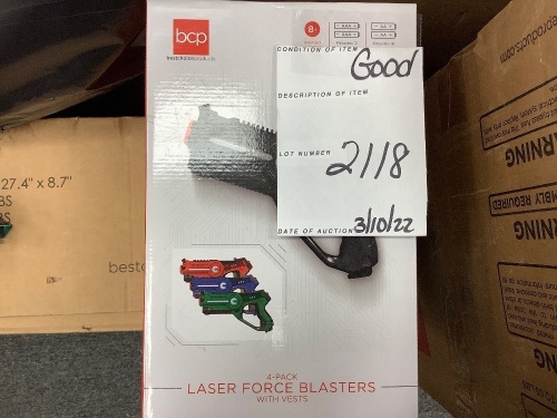 Set of 4 Infrared Laser Tag Blasters and Vests for Kids & Adults - Lot 2118