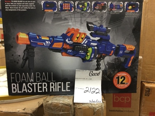 Electric Soft Foam Ball Long-Distance Blaster Toy w/ Barrel Extension, Bipod - Lot 2122