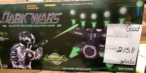 Glow-in-the-Dark Floating Target & Blaster Set w/ 24 Darts, 20 Targets - Lot 2158