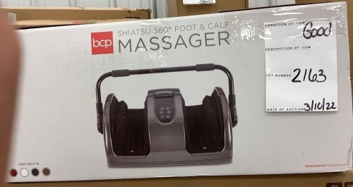 Therapeutic Foot Massager w/ High Intensity Rollers, Remote, 3 Modes - Lot 2163