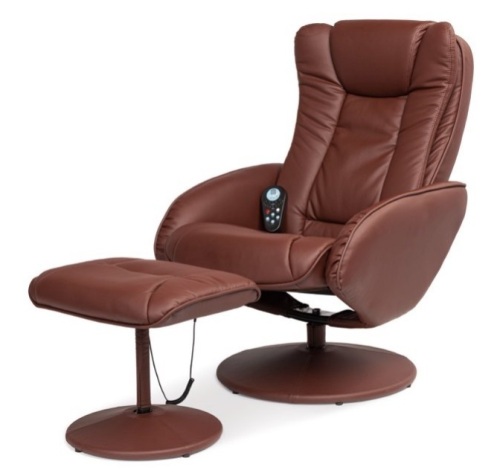Faux Leather Electric Massage Recliner Chair w/ Ottoman, Item May Vary From Stock Photo, Appears New - Lot 38