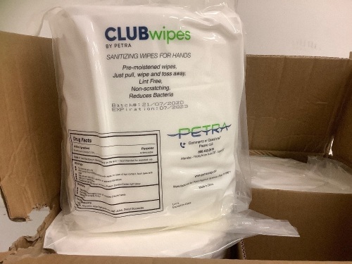 Box of 4 Packs of Sanitizing Hand Wipes, Appears New - Lot 49