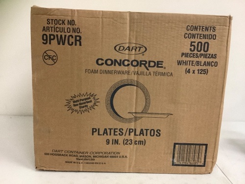 Box of 500 Dart Foam Plates, Appears New - Lot 71