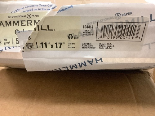 Lot of (3) Hammermill 11x17 Paper Packs, Appears New - Lot 82