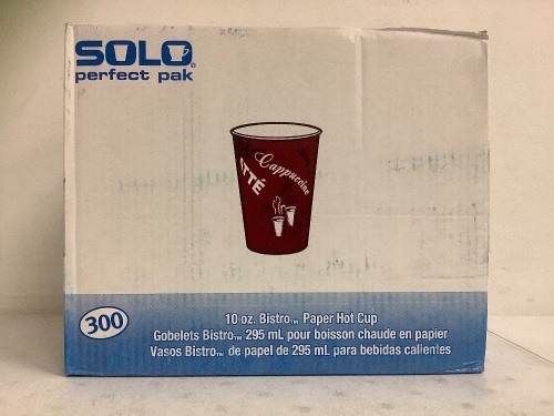 Box of 300 Solo 10oz Paper Hot Cups, Appears New - Lot 85