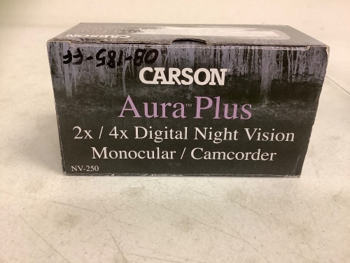 Carson Aura Plus Digital Night Vision Monocular/ Camcorder, Untested, E-Commerce Return - Lot 87