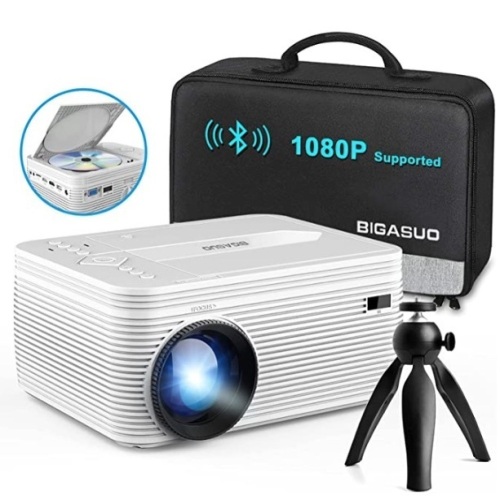 Bigasuo Bluetooth Projector Built in DVD Player, E-Comm Return - Lot 140