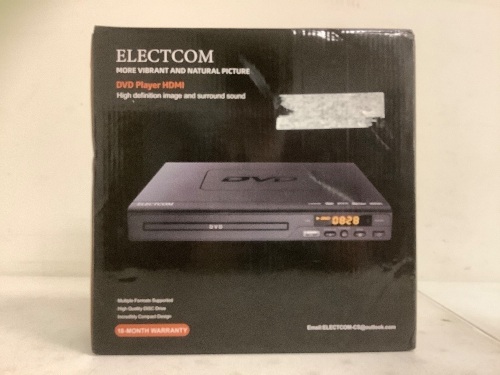 Electcom DVD Player, Powers Up, Appears New - Lot 165
