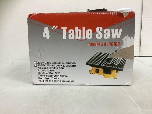 4" Table Saw, Powers Up, E-Commerce Return - Lot 352