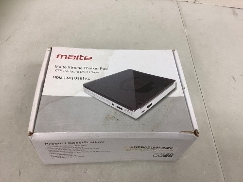 Maite Portable DVD Player, Powers Up, E-Commerce Return - Lot 383