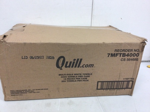 Quill Multi Fold White Towels, Approx 4,000, E-Comm Return - Lot 555