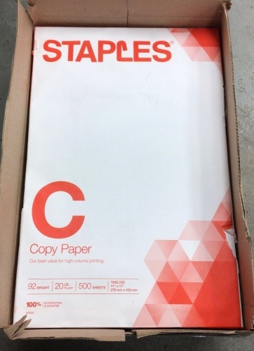 Lot of (3) Packs of Staples Copy Paper, 11"x17" 500 Sheets, E-Comm Return - Lot 562