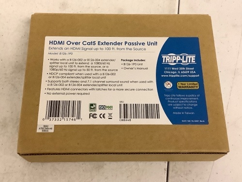 HDMI Over Cat5 Extender Passive Unit, New - Lot 606