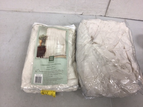 Lot of (2) Embroidered Scalloped Panels, 52"x95", E-Commerce Return - Lot 694