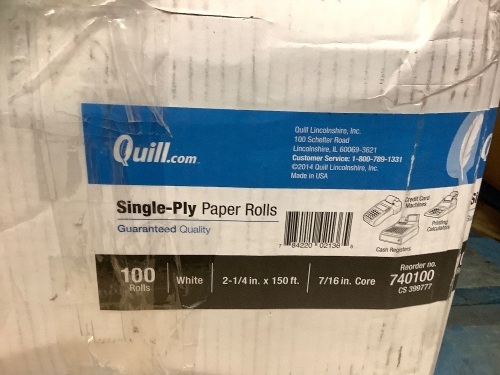 Box of Quill Single Ply Paper Rolls, Appears new - Lot 698