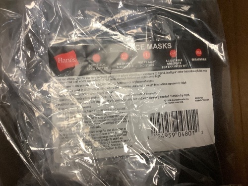 Box of 500 Hanes Face Masks, Appears New - Lot 717A