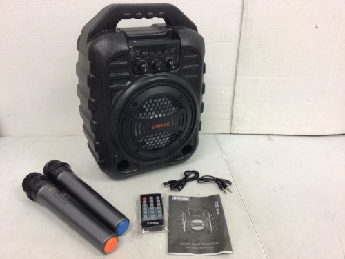 Karaoke Machine w/ Microphones, Powers Up, Appears New - Lot 752