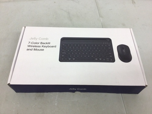 Jelly Comb Wireless Keyboard & Mouse, Powers Up, E-Commerce Return - Lot 789