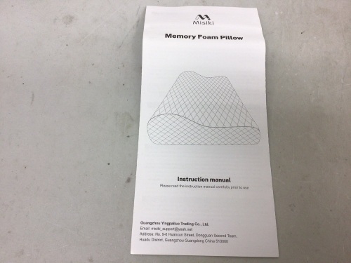 Misiki Memory Foam Pillow, Appears New - Lot 791