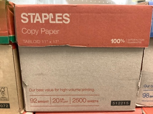 Box of Staples 11x17 Copy Paper, Appears new - Lot 837