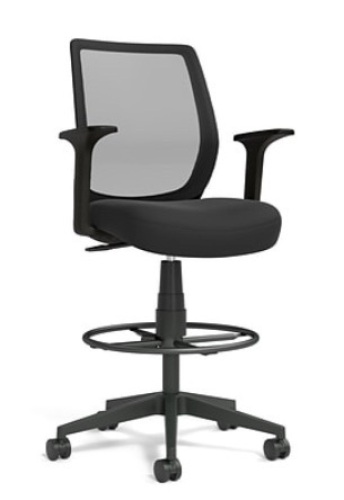 Essentials™ Mesh Back Fabric Drafting Stool, Appears New, Retail 116.99 - Lot 42