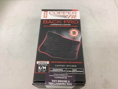 CopperFit Back Pro, S/M, E-Commerce Return - Lot 53