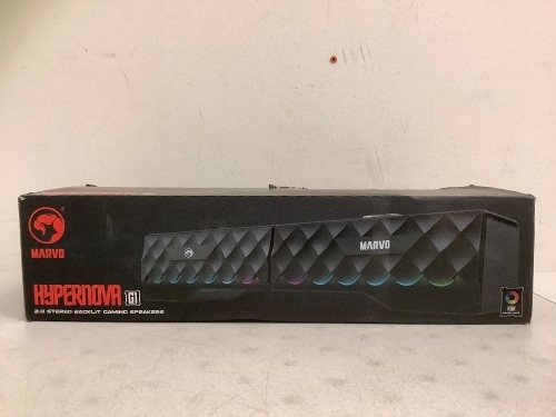 Marvo Hypernova Backlit Gaming Speakers, Works, Appears New - Lot 110