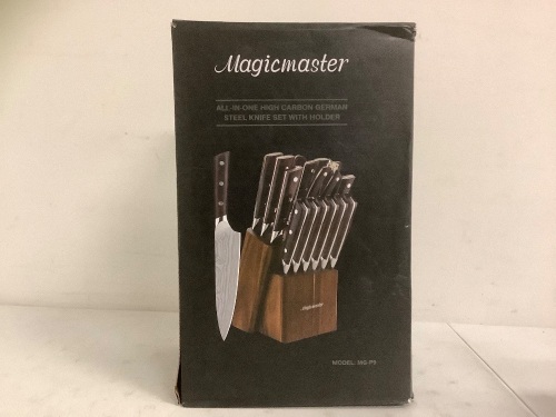MagicMaster Steel Knife Set w/ Holder, Appears New - Lot 196
