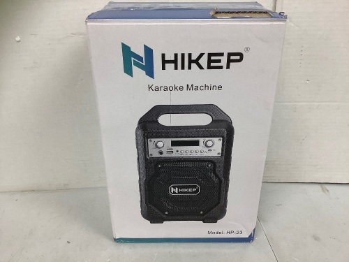 Hikep Karaoke Machine, Missing Cord, Powers Up, E-Commerce Return - Lot 317