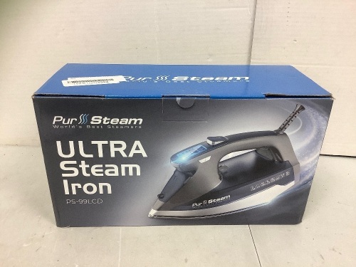 PurSteam Ultra Steam Iron, Powers Up, E-Commerce Return - Lot 353