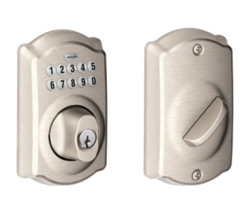 Schlage Camelot Electronic Keypad Single Cylinder Deadbolt, E-Comm Return - Lot 518
