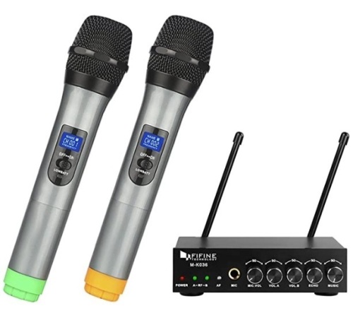 Fifine UHF Dual Channel Wireless Handheld Microphone, E-Comm Return - Lot 572