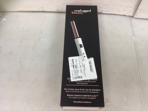 Unplugged Beauty Cordless Curling Wand, Powers Up, E-Commerce Return - Lot 588