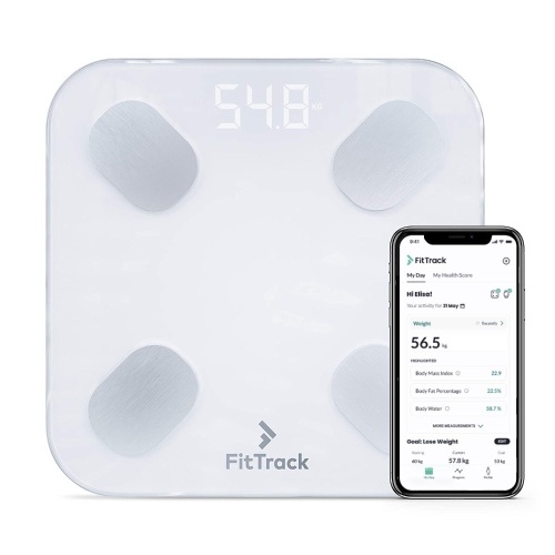 FitTrack Dara Bluetooth Glass Bathroom Scale, Powers Up, E-Commerce Return - Lot 617