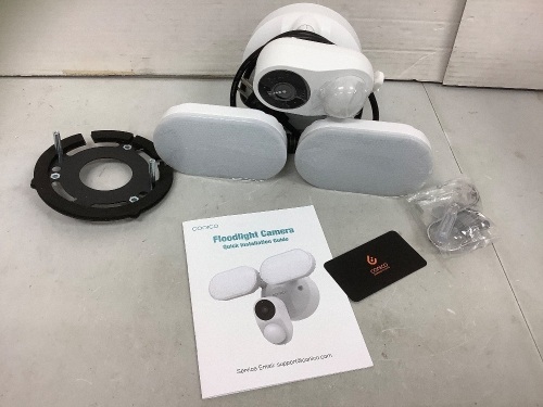 Conico Floodlight Security Camera, Powers Up, E-Commerce Return - Lot 631