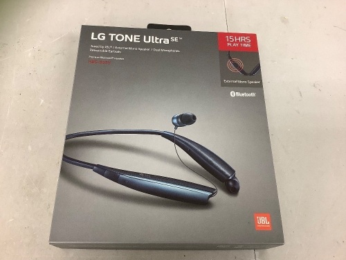 JBL LG Tone Ultra Bluetooth Headsets, Powers Up, E-Commerce Return - Lot 655